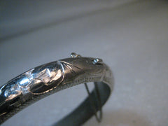 Vintage Sterling Silver Clamper Bracelet, Hinged, 6.5", 16.30 gr. signed Hayward, 9.5mm