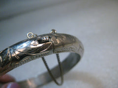 Vintage Sterling Silver Clamper Bracelet, Hinged, 6.5", 16.30 gr. signed Hayward, 9.5mm