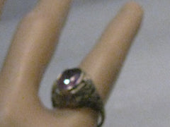 18kt Gold Art Deco Amethyst Ring, Filigree,  sz. 3.25, 1.35ctw 2.9 grams