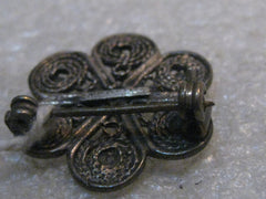 Vintage Sterling Filigree Brooch, 1", 4.22 grams, 1960's, Mid-Eastern/India