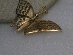 Vintage Butterfly Trembler/Hinged  Brooch, Hinged, Gold Tone, 1960's, 1.5" by 2"