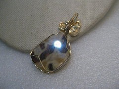 10kt G.F. Wrapped Agate Pendant, 2" Long, Tans/Browns