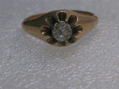 Victorian 10kt Engagement/Wedding Ring, size 7.5, 2.66 grams, 5mm Crystal/Quartz Stone