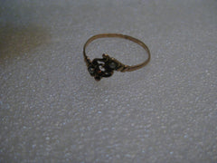 Victorian 10kt-12kt Ring Seed Pearls, Missing Stone, Size 7, .76 grams, 1800's