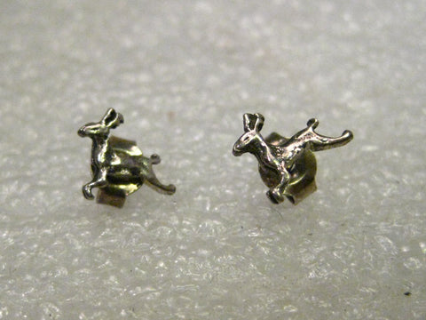 Vintage Sterling Silver Reindeer Stud Pierced Earrings, Petite