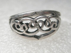 Vintage Sterling SIlver Celtic Style Cut-Out Ring, sz. 7.5, 3.80 gr.