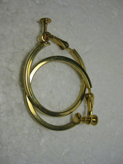 1960's Goldtone Hoop Earrings, Squared/Rounded Tube Style,1.25"  Clip-On Earrings with Screw Adjustment.