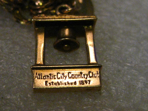 Vintage 14KT Solid Gold Historical Mid-Century Atlantic City Country Club Charm