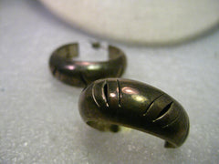 Sterling Silver Southwestern Large Hoop Pierced Earrings, signed Mexico, 1-1/.8" Long, 14.37 grams