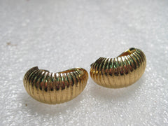 Vintage 1970's/80's Monet Half-Hoop Ridged Clip Earrings