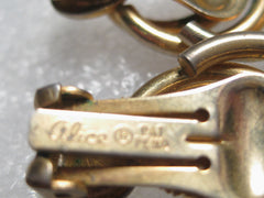 Vintage Art Deco Design Goldtone Clip Earrings, signed Alice