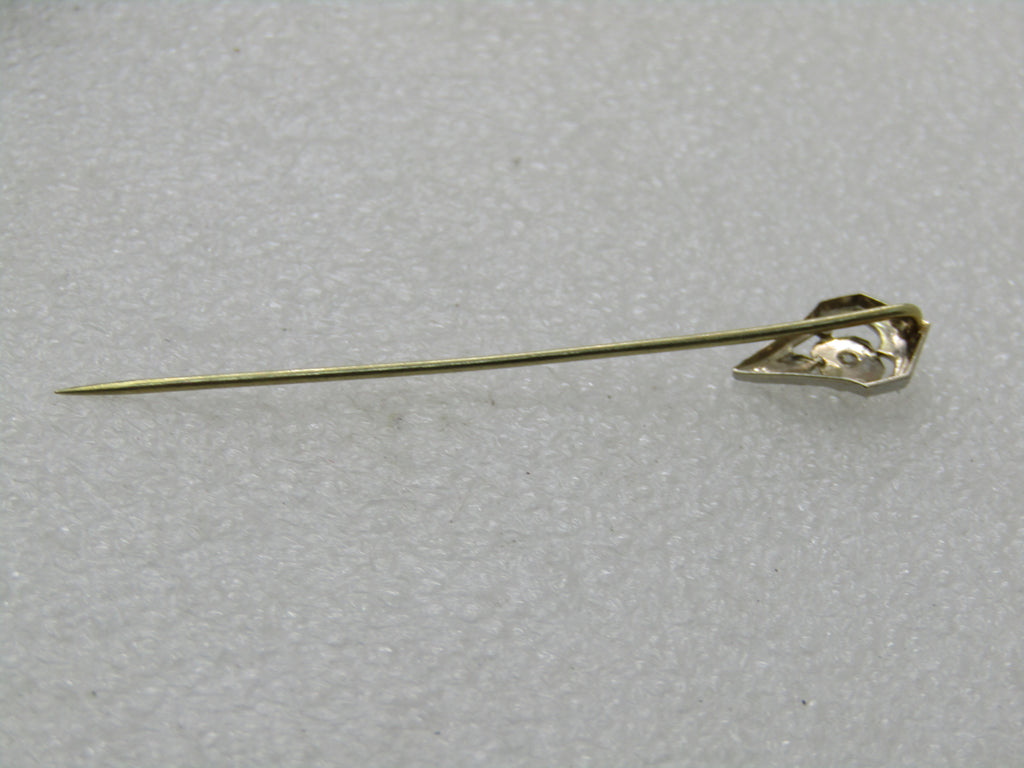 Vintage Art Deco Platinum/14k Filigree Diamond Stick Pin, .10 CTW ...